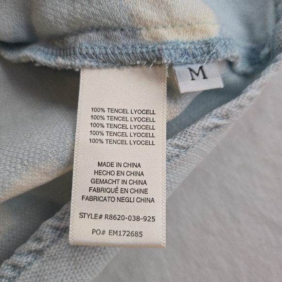 Anthropologie Cloth & Stone Tie-Dye Swing Mini Dress Cloud Blue & White - Picture 4 of 13